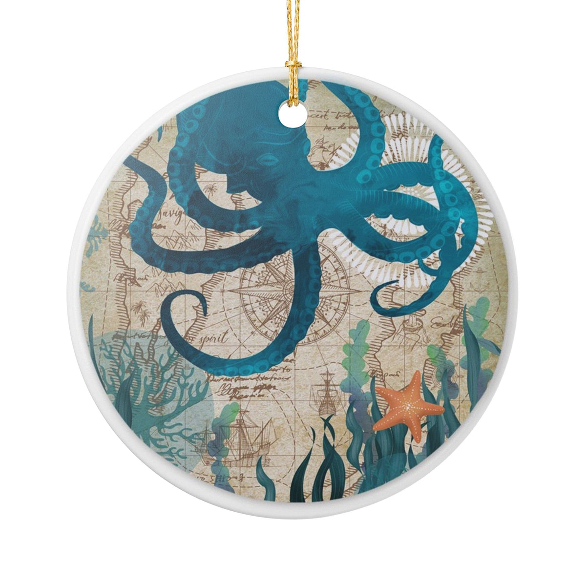 Depths of Navigation Ceramic Ornament - Coastal Decoration
