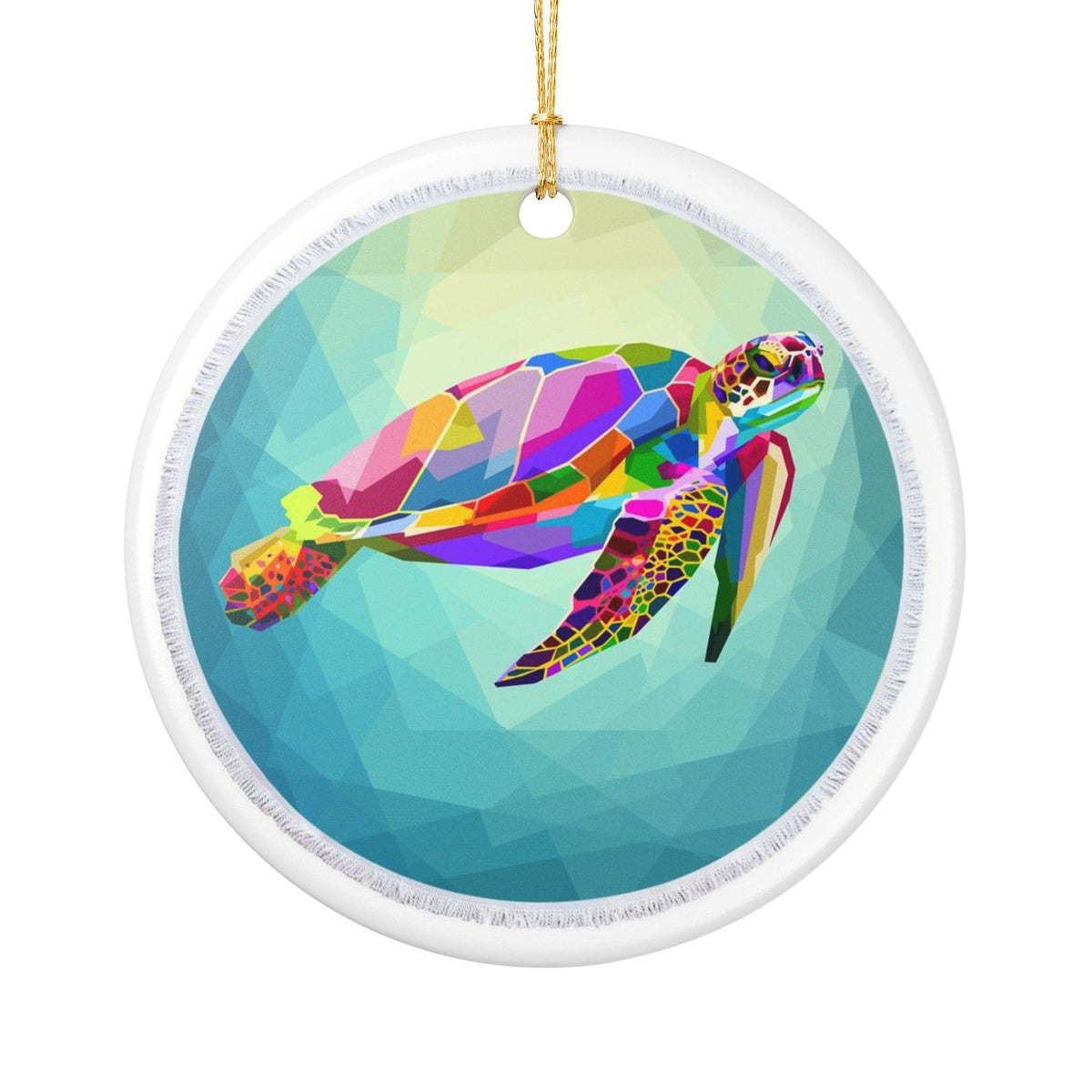 Prismatic Swimmer Ceramic Ornament - Coastal Decoration