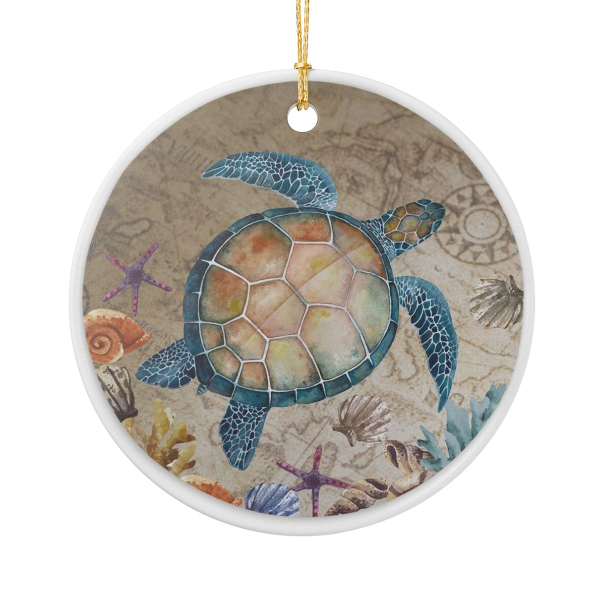 Sea Traveler Ceramic Ornament - Coastal Holiday Decoration