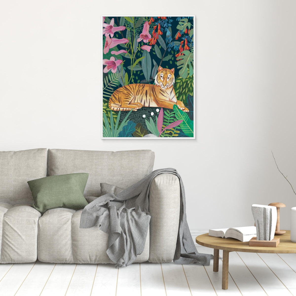 Canvas Print - Tiger in the Jungle by Caroline Bonne Müller