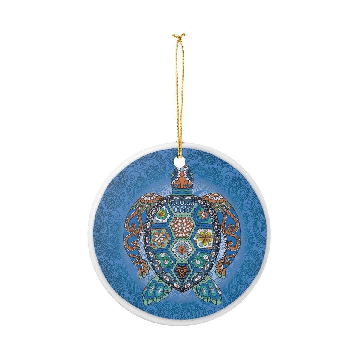 Turtle of Tranquility Ceramic Ornament - Coastal Decoration