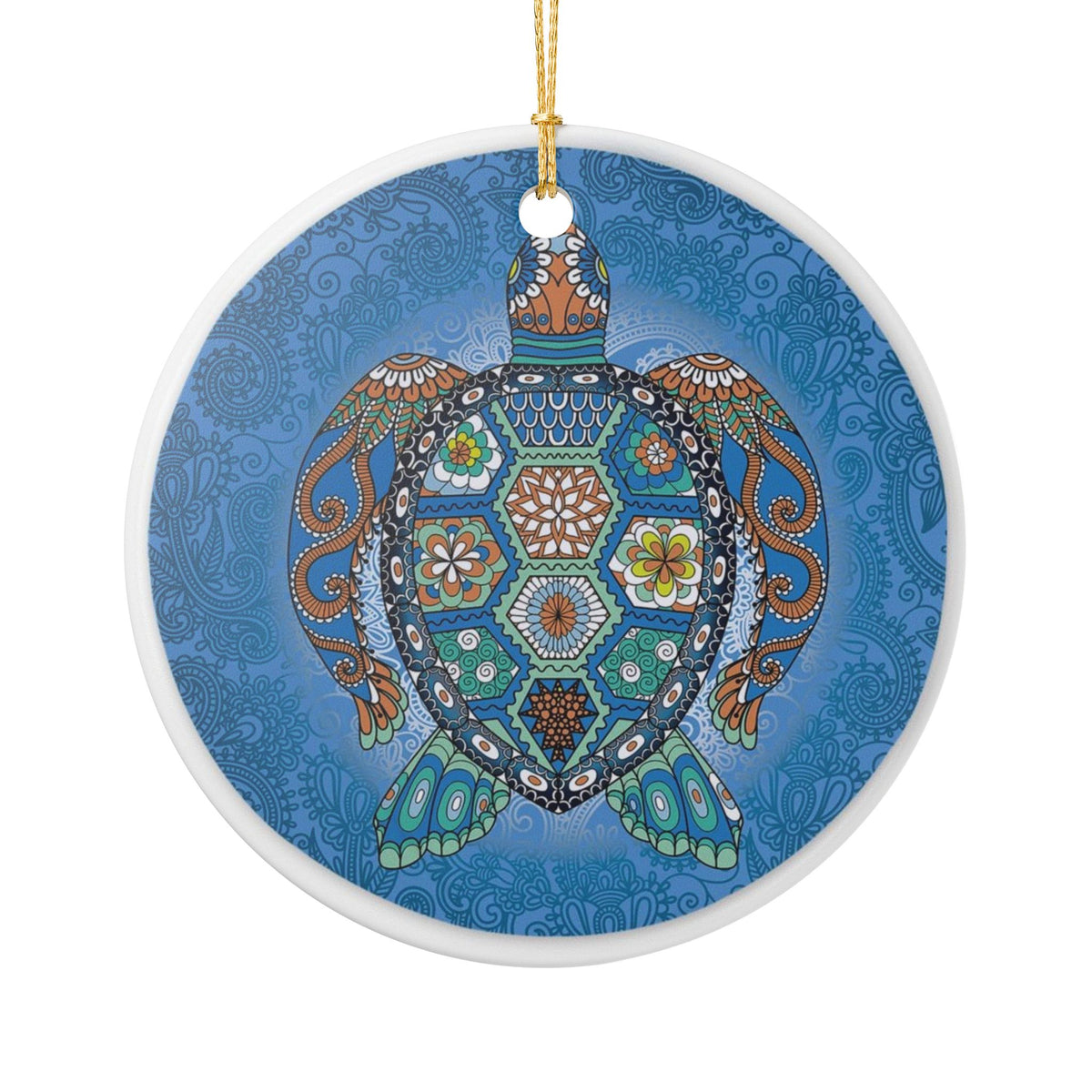 Turtle of Tranquility Ceramic Ornament - Coastal Decoration