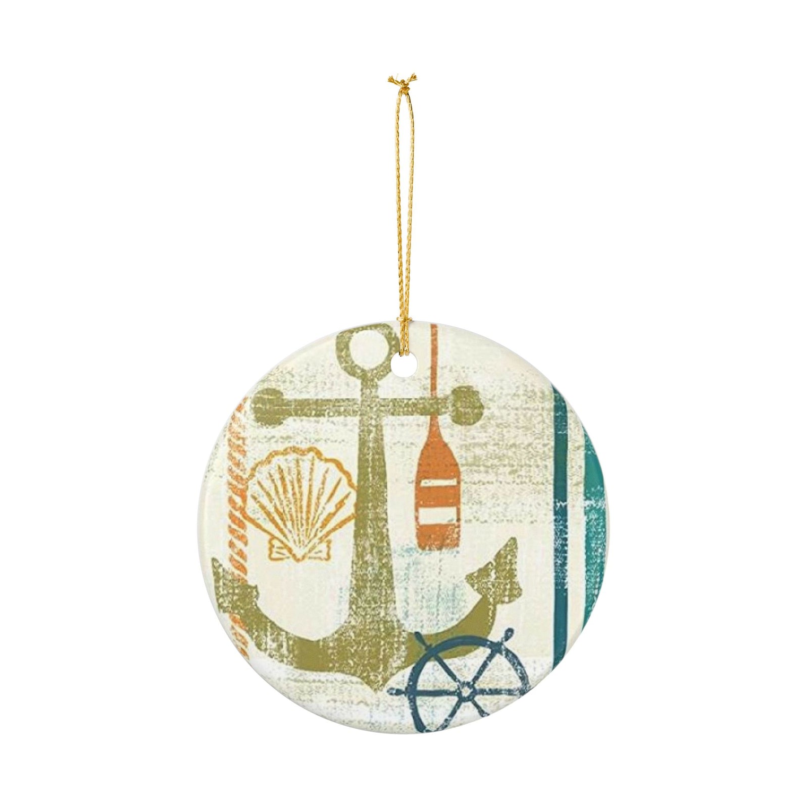 Nautical Whispers Ceramic Ornament - Coastal Decoration