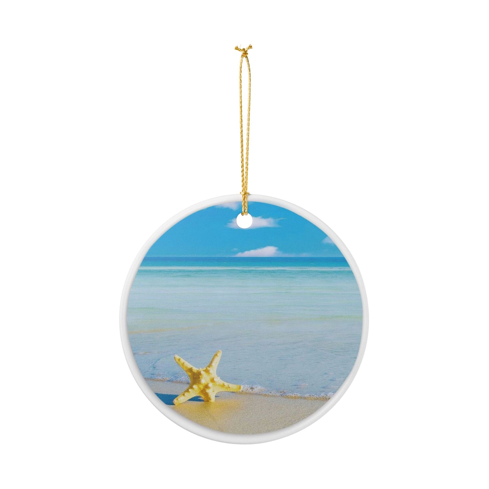 Starfish Dreams Ceramic Ornament - Coastal Holiday Decoration