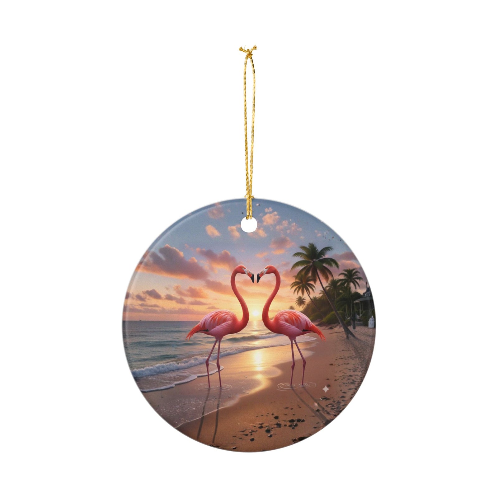 Tropical Love Ceramic Ornament - Coastal Holiday Decoration