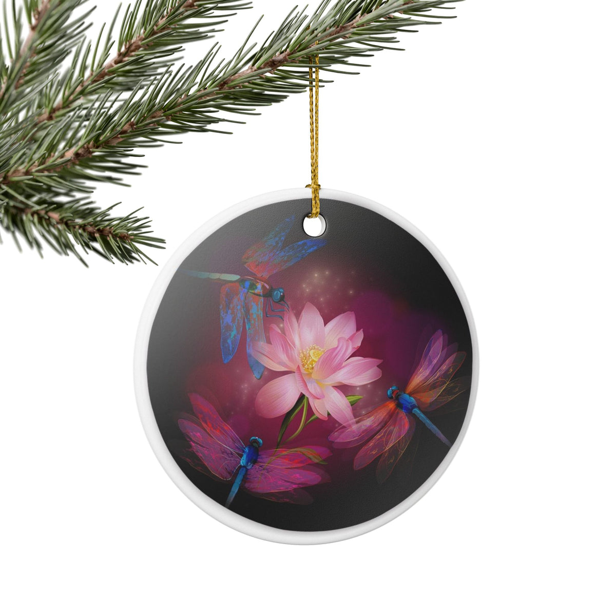 Dragonfly Dance Ceramic Ornament - Coastal Decoration