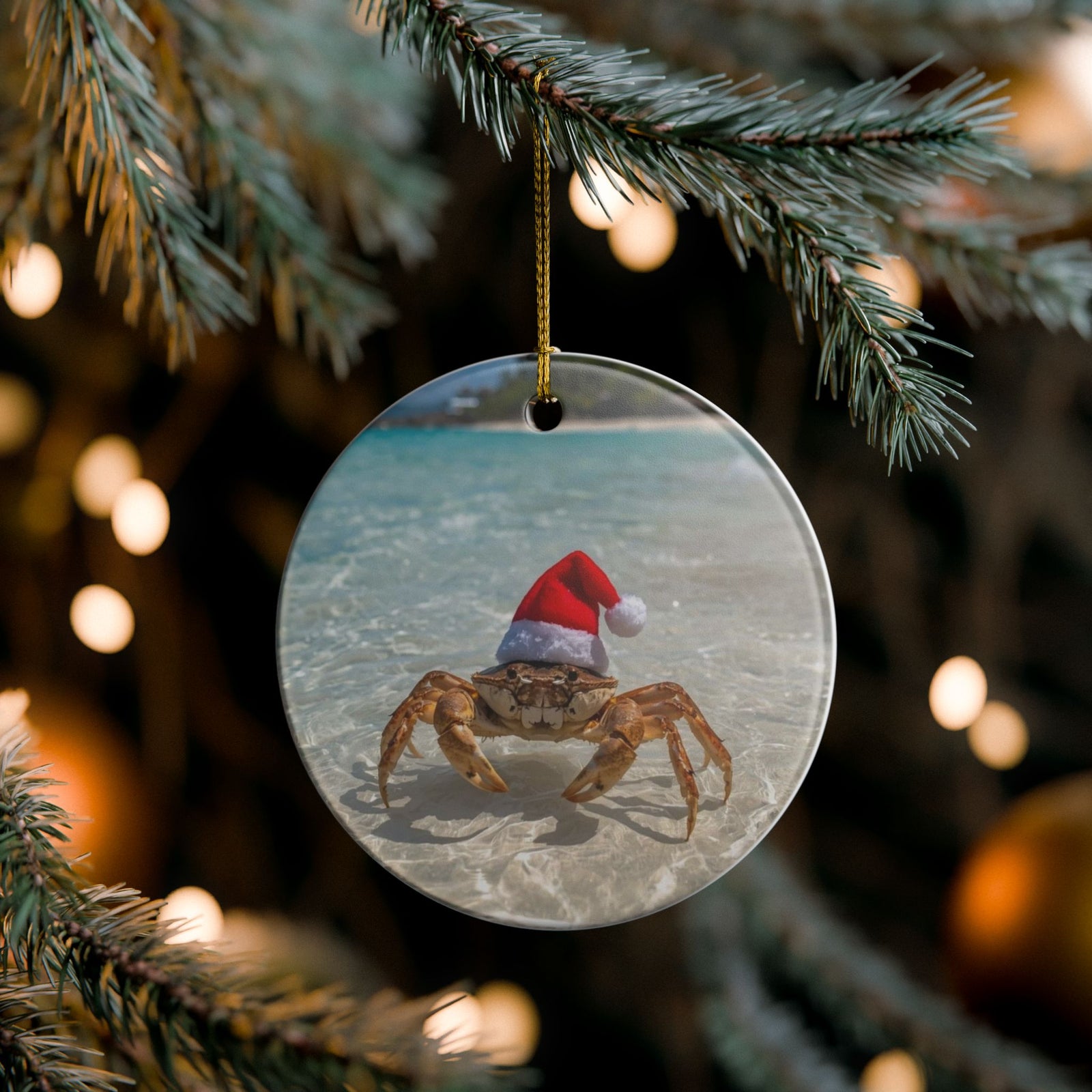 Mr Sandy Claws Ceramic Ornament - Coastal Holiday Decoration