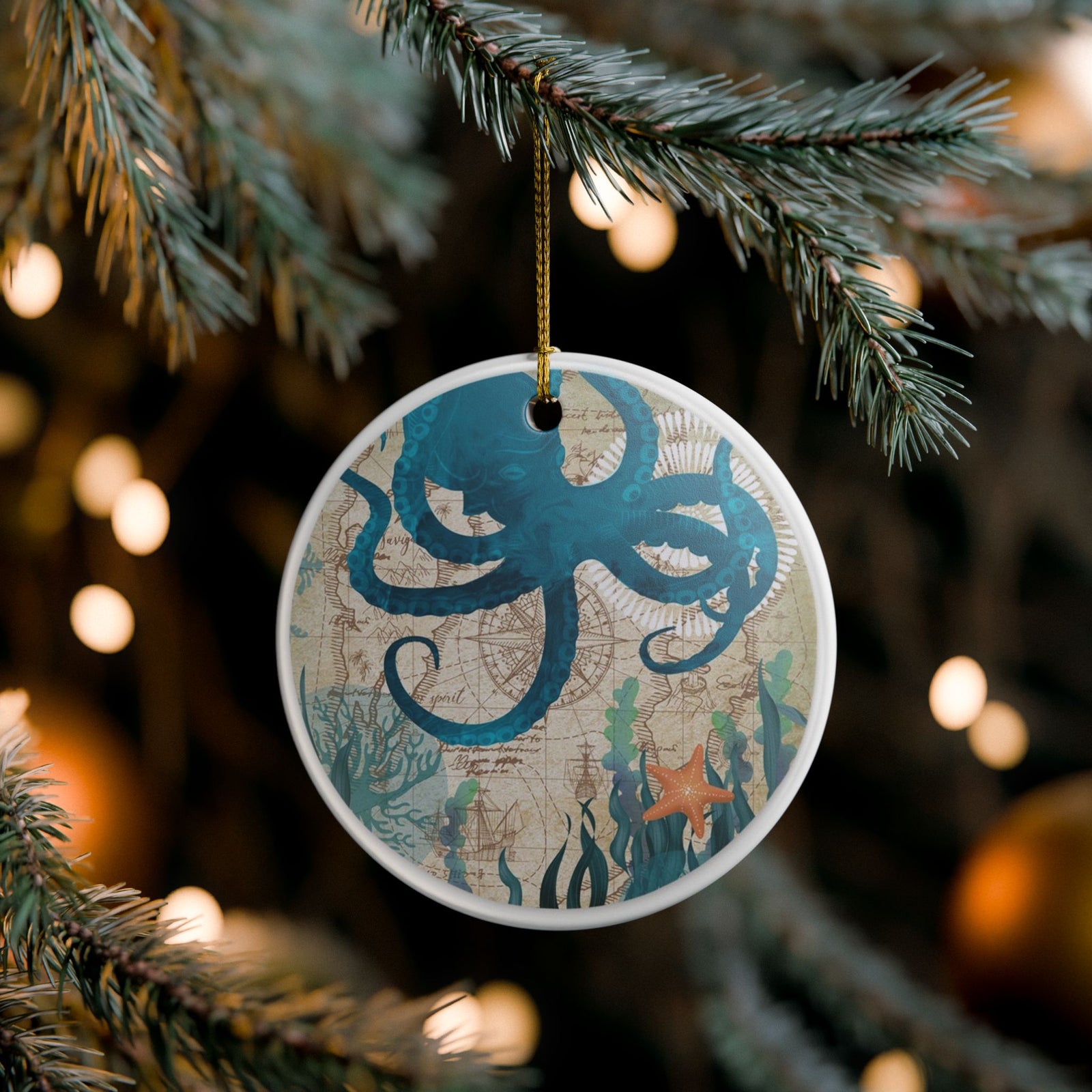 Depths of Navigation Ceramic Ornament - Coastal Decoration