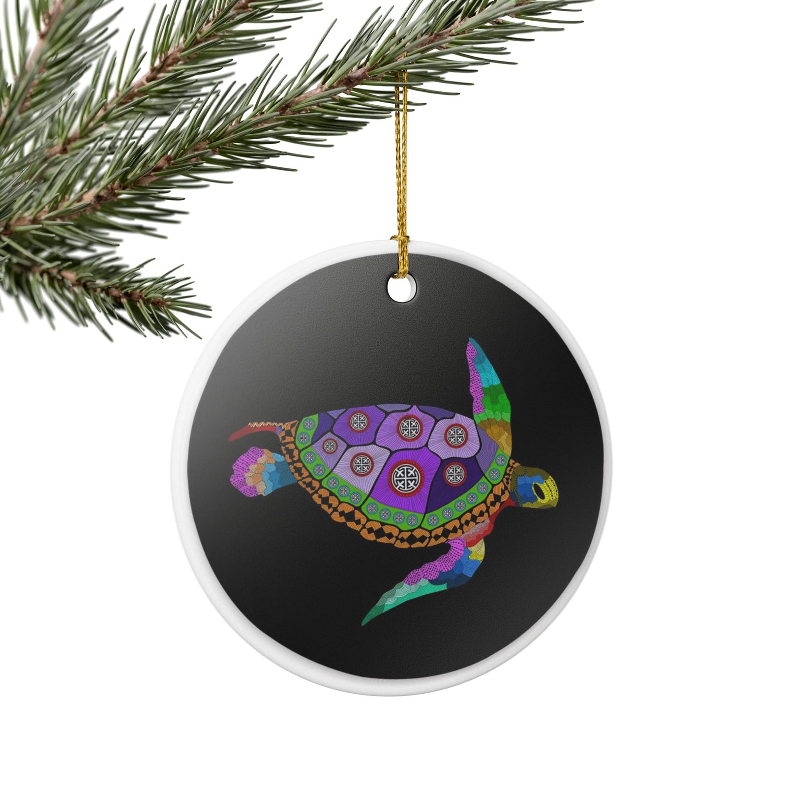 Mosaic Sea Wanderer Ceramic Ornament - Coastal Decoration