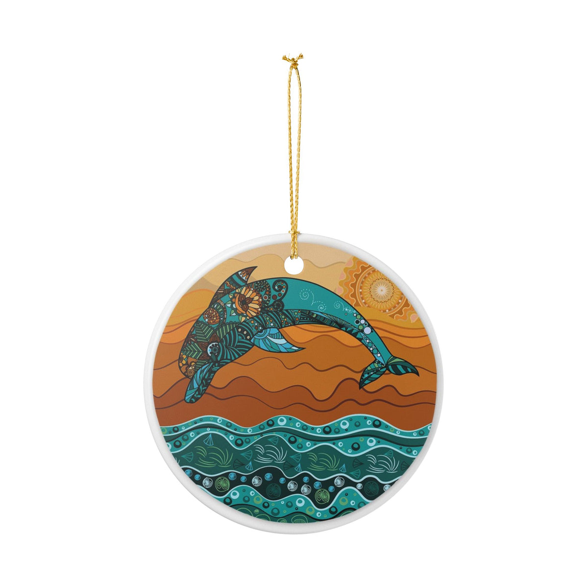 Waves of Harmony Ceramic Ornament - Coastal Decoration