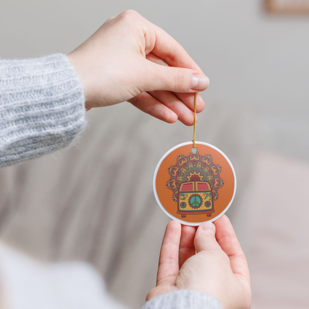 Cosmic Harmony Ceramic Ornament - Coastal Holiday Decoration