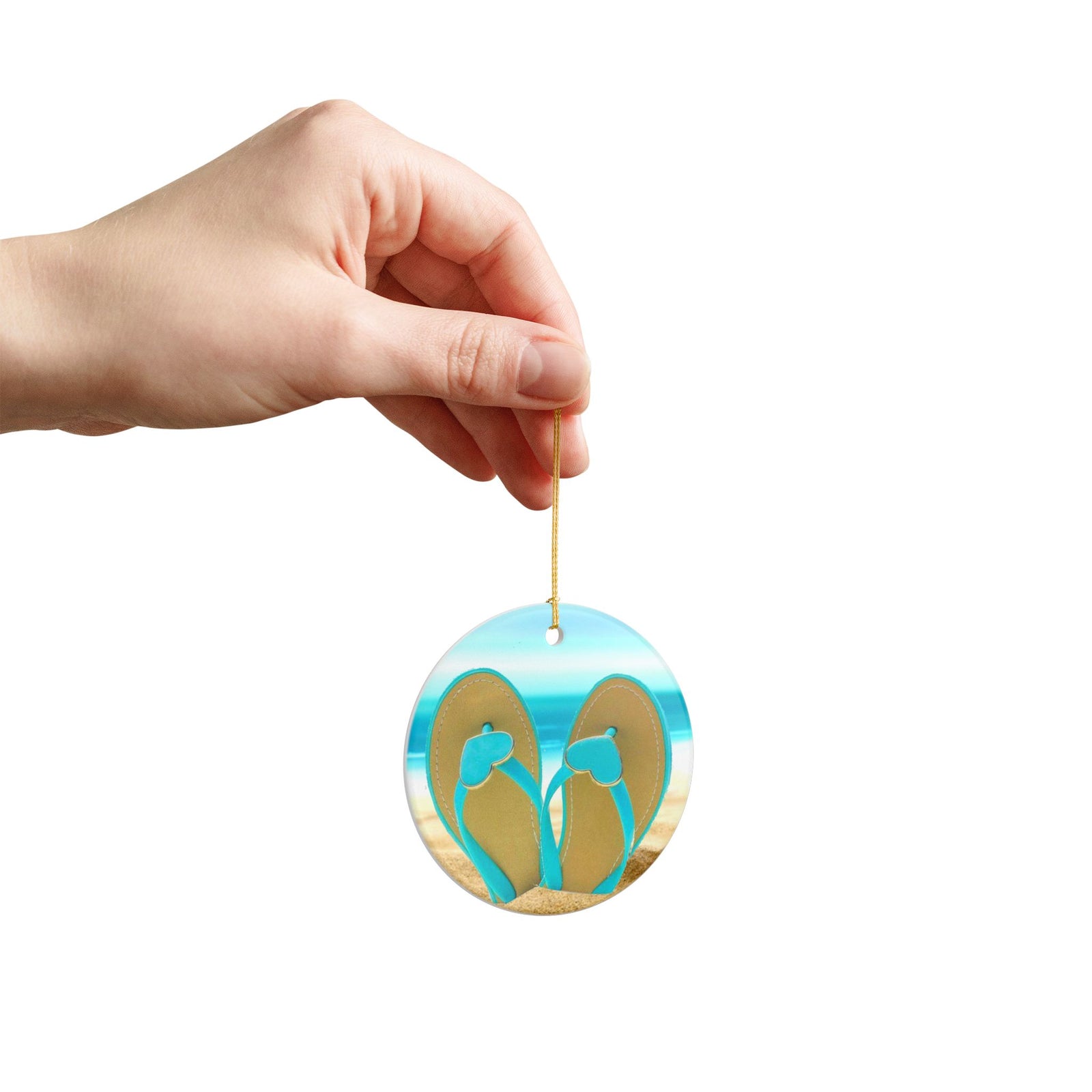 Flip Flops Ceramic Ornament - Coastal Holiday Decoration