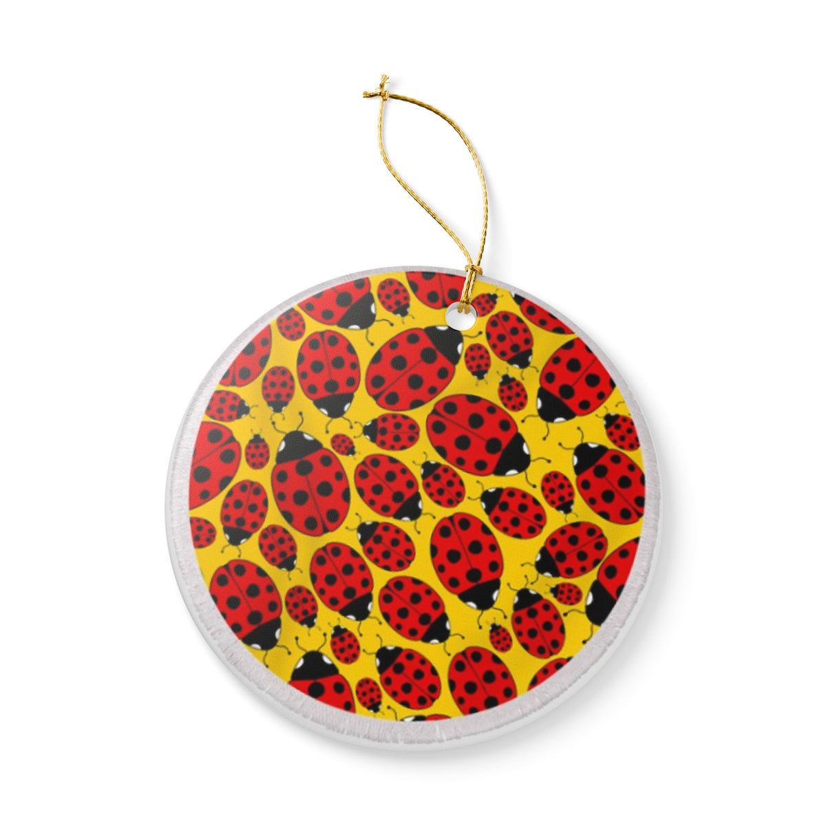 Ladybug Swarm Ceramic Ornament - Coastal Decoration