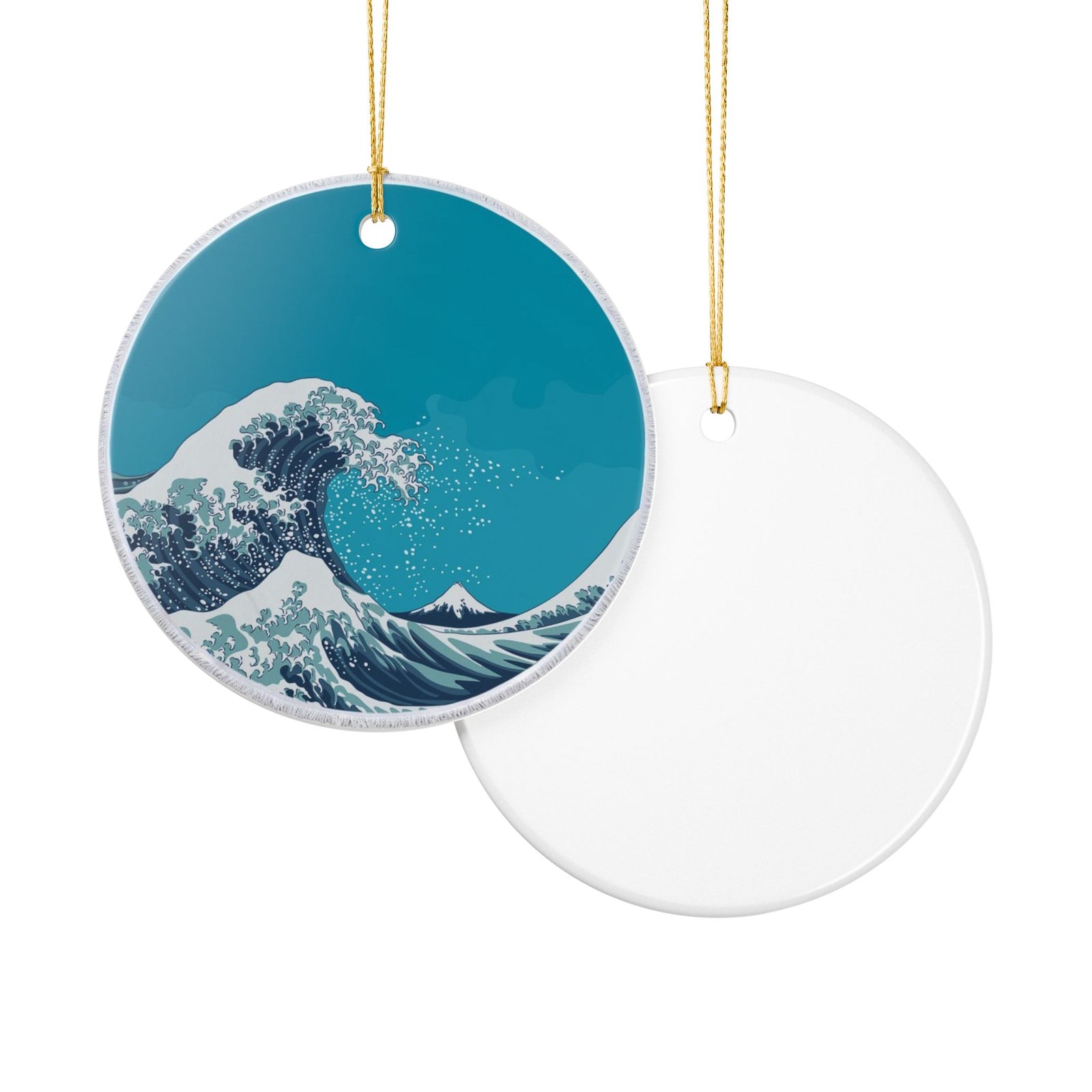Great Wave Ceramic Ornament - Coastal Decoration