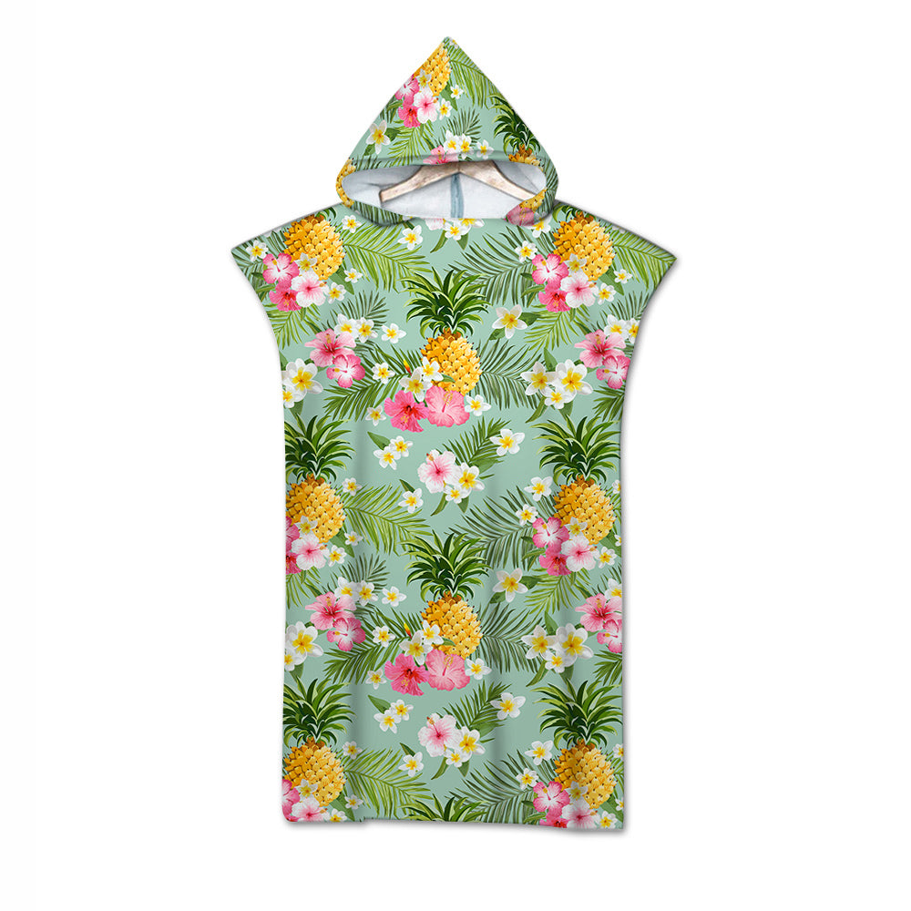 Tropical Vibes Quick-Dry Hooded Poncho Towel