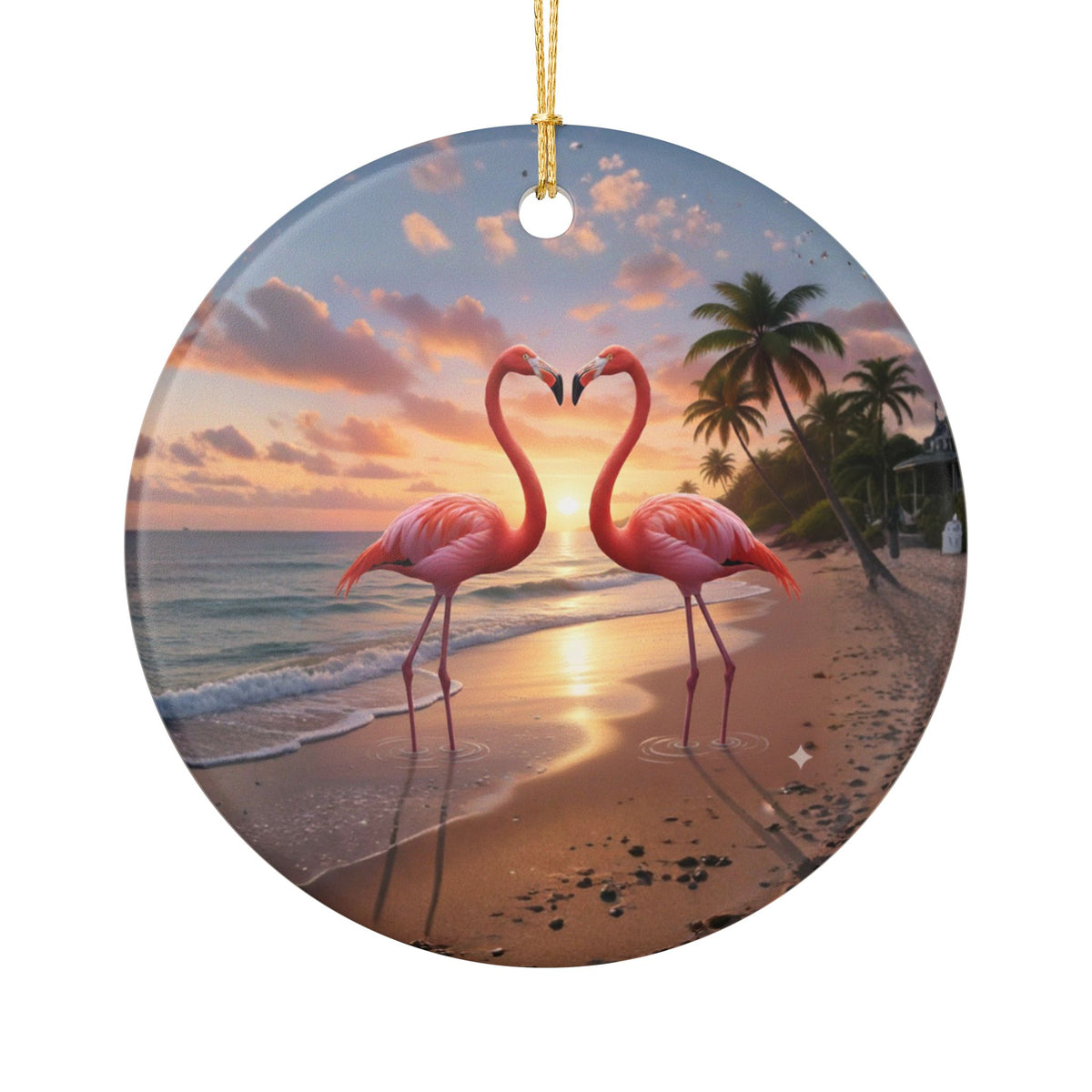 Tropical Love Ceramic Ornament - Coastal Holiday Decoration