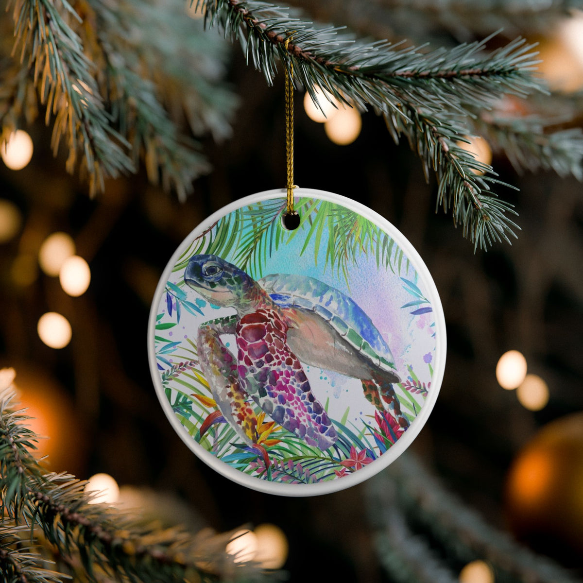 Tropical Sea Guardian Ceramic Ornament - Coastal Holiday Decoration