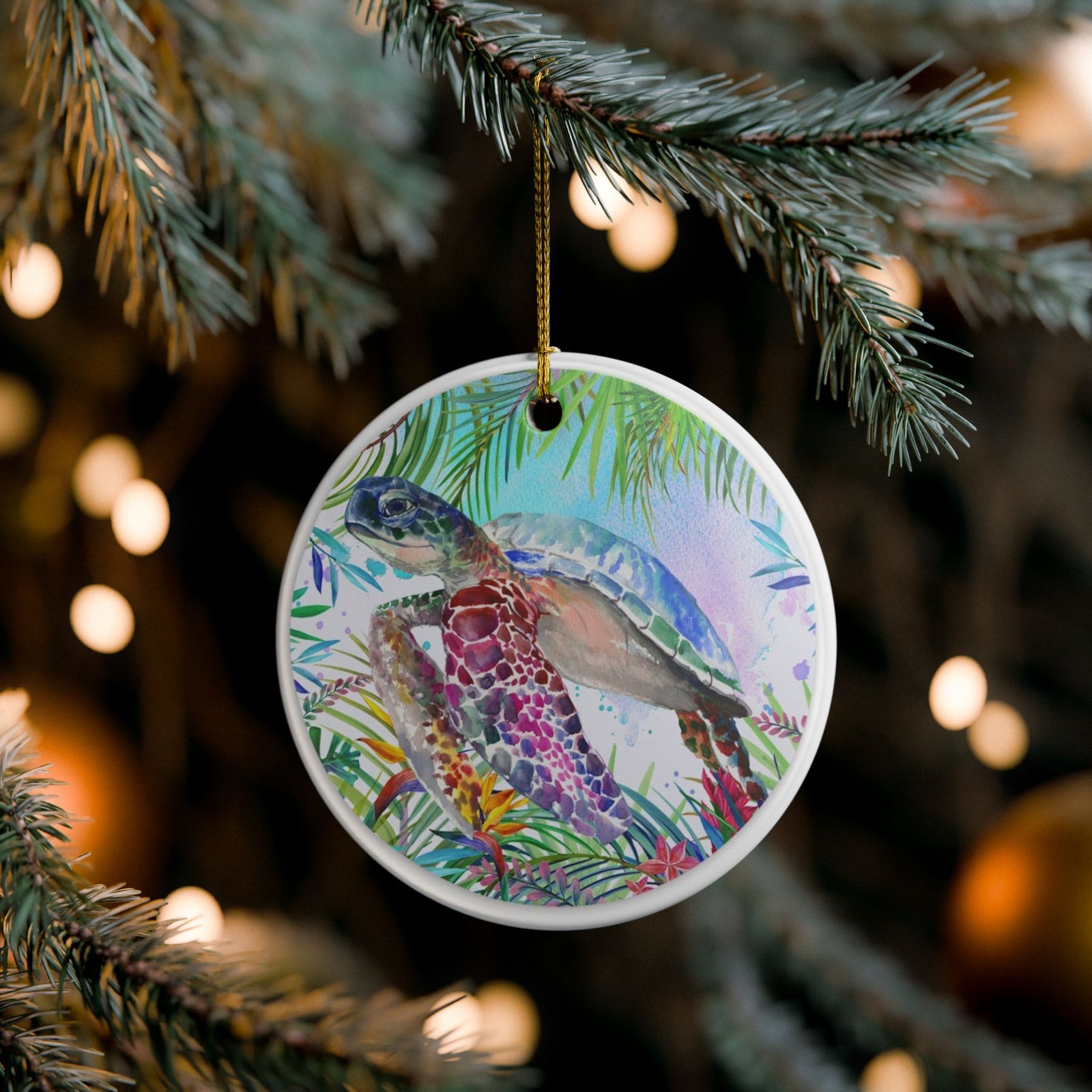 Tropical Sea Guardian Ceramic Ornament - Coastal Holiday Decoration