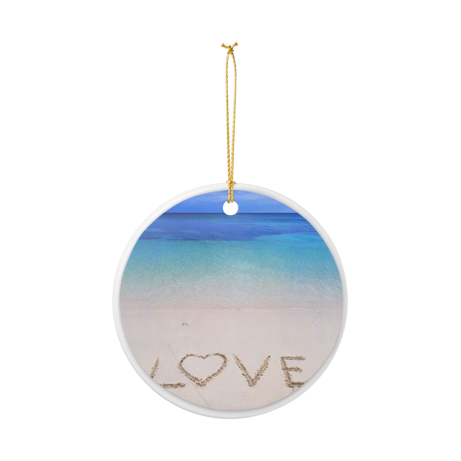 Beach Love Ceramic Ornament - Coastal Decoration