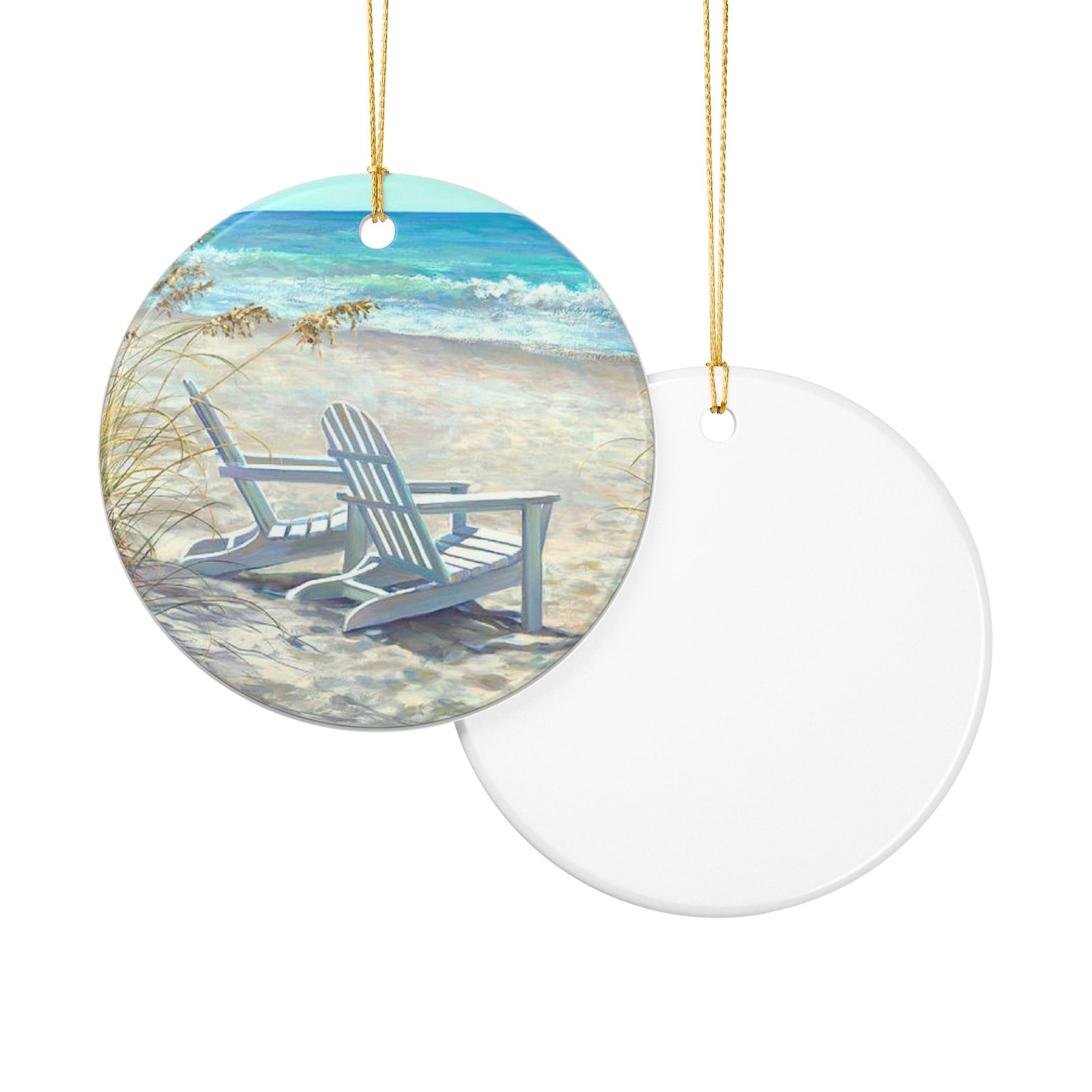 Beach Life Ceramic Ornament - Coastal Holiday Decoration