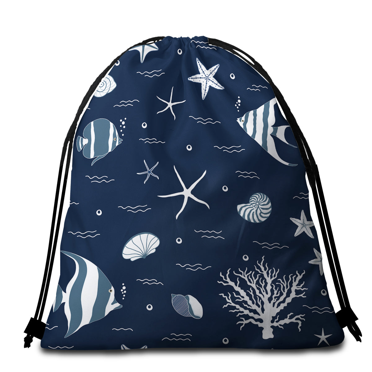 Blue Ocean Round Beach Towel