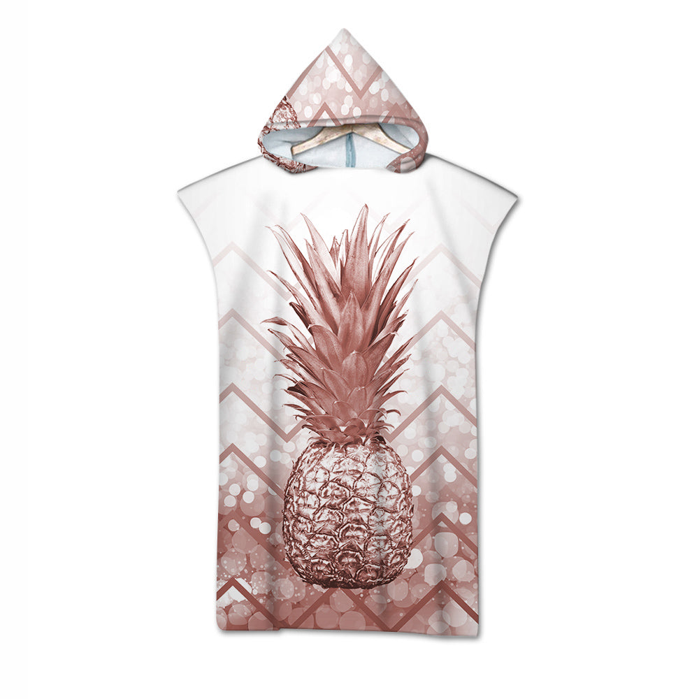 The Golden Pineapple Quick-Dry Hooded Poncho Towel