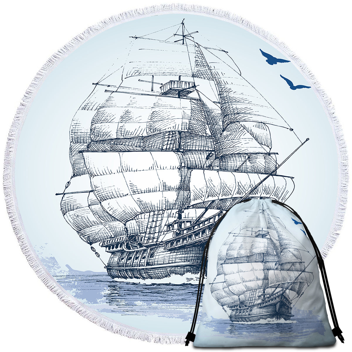 Semper Fortis Round Beach Towel