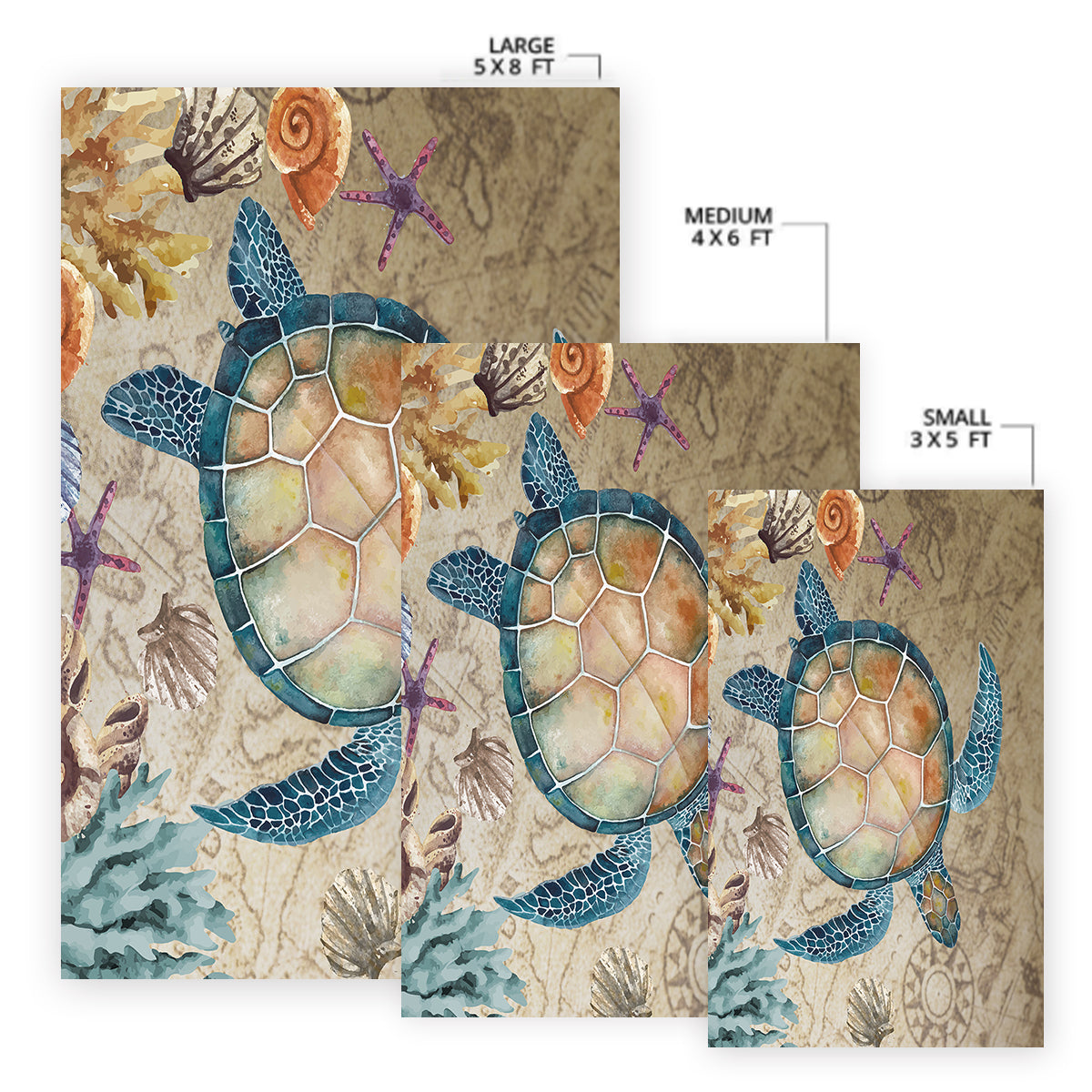 The Original Turtle Island Area Rug