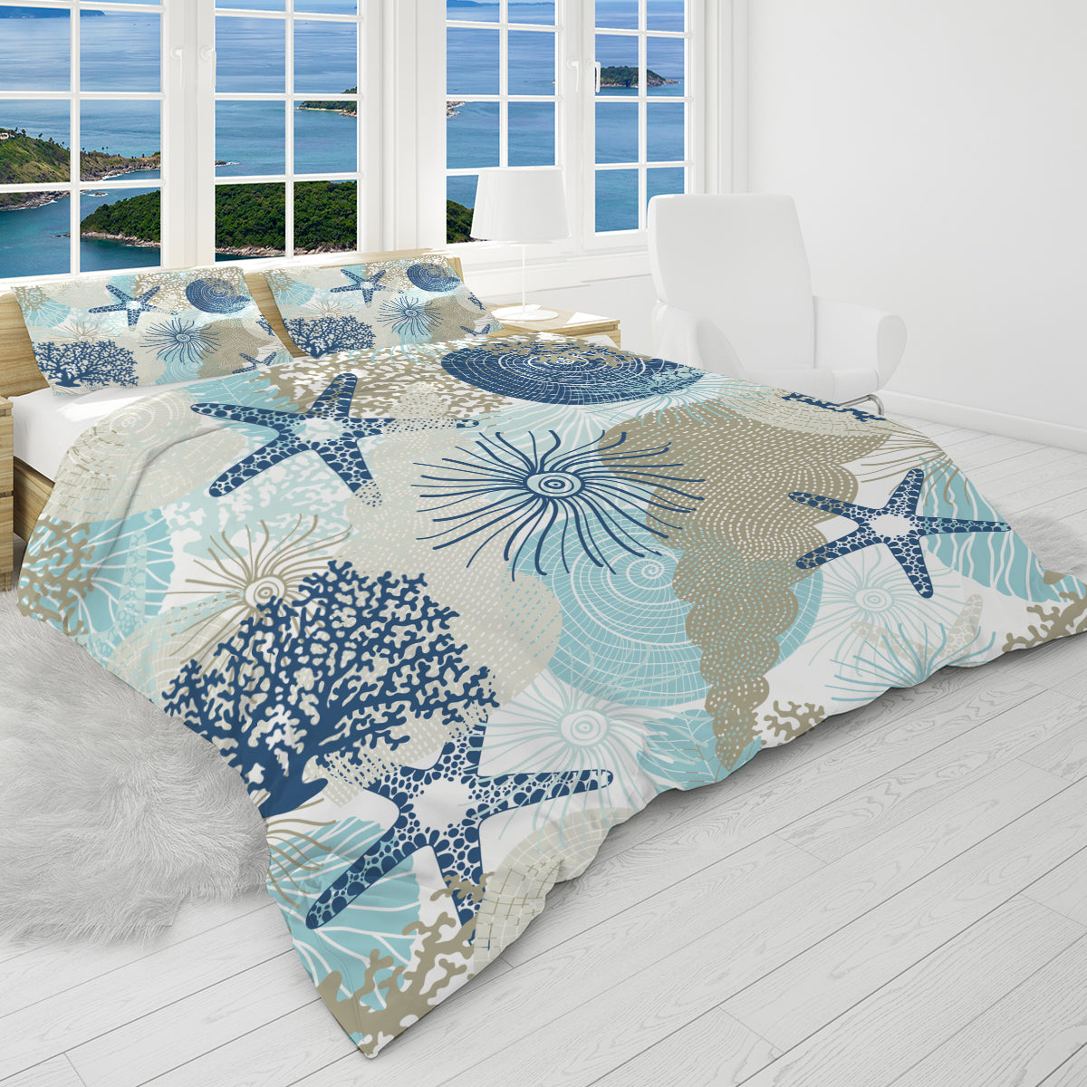 Beach Treasures Reversible Bedcover Set
