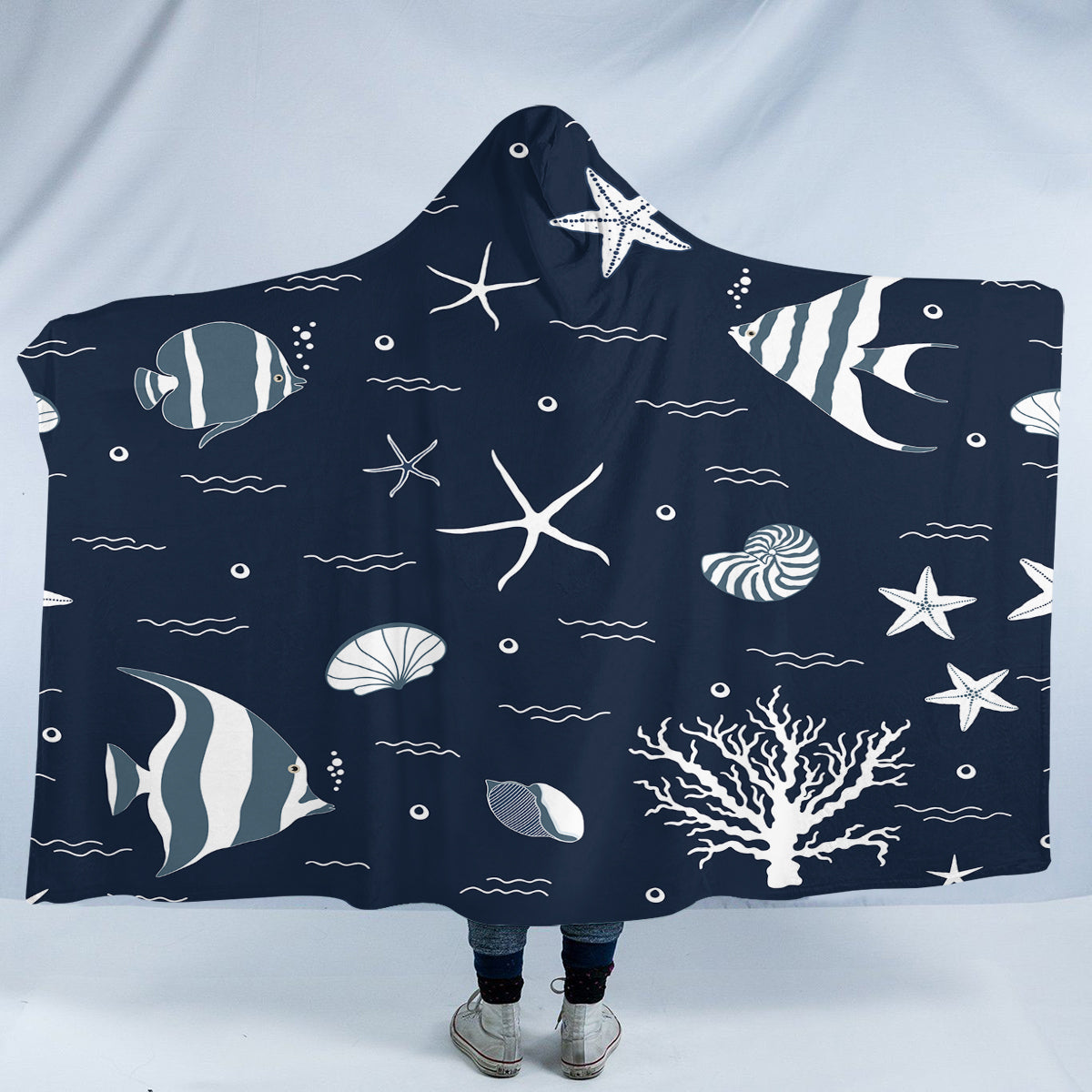 Blue Ocean Hooded Blanket