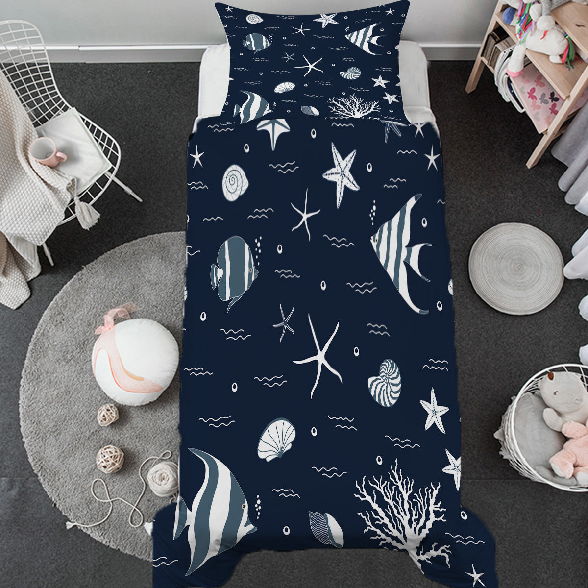 Blue Ocean Toddler Bed Set