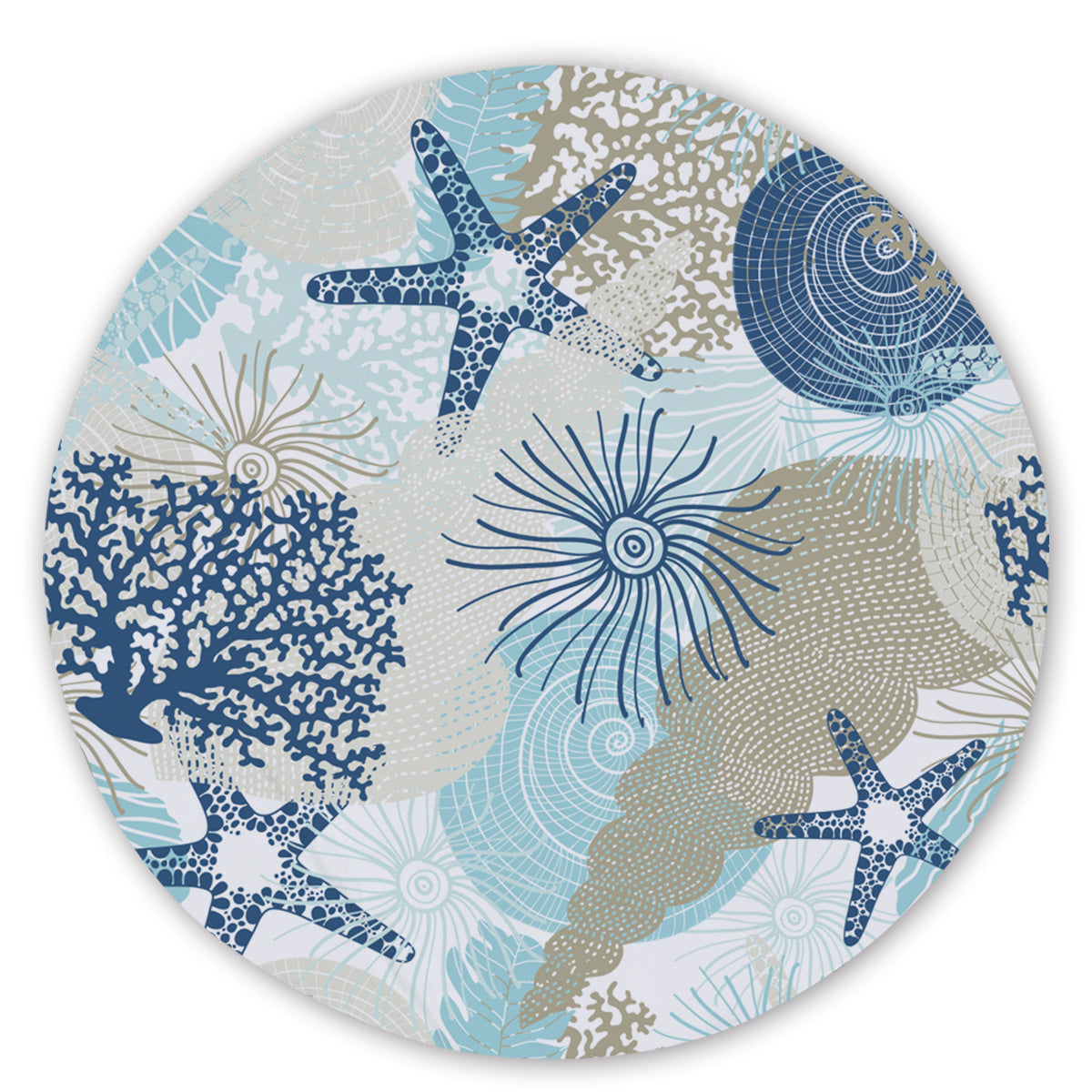 Beach Treasures Round Area Rug