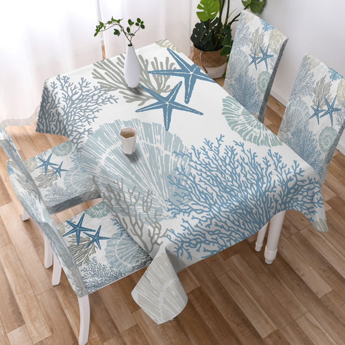 Coastal Coral Chair Cover
