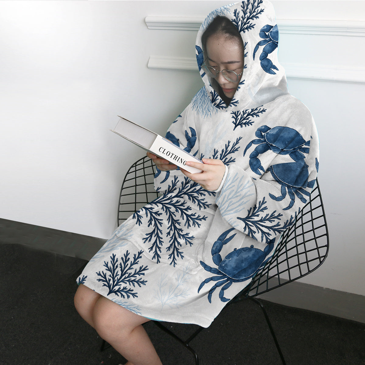 Sea Crab Wonders Wearable Blanket Hoodie