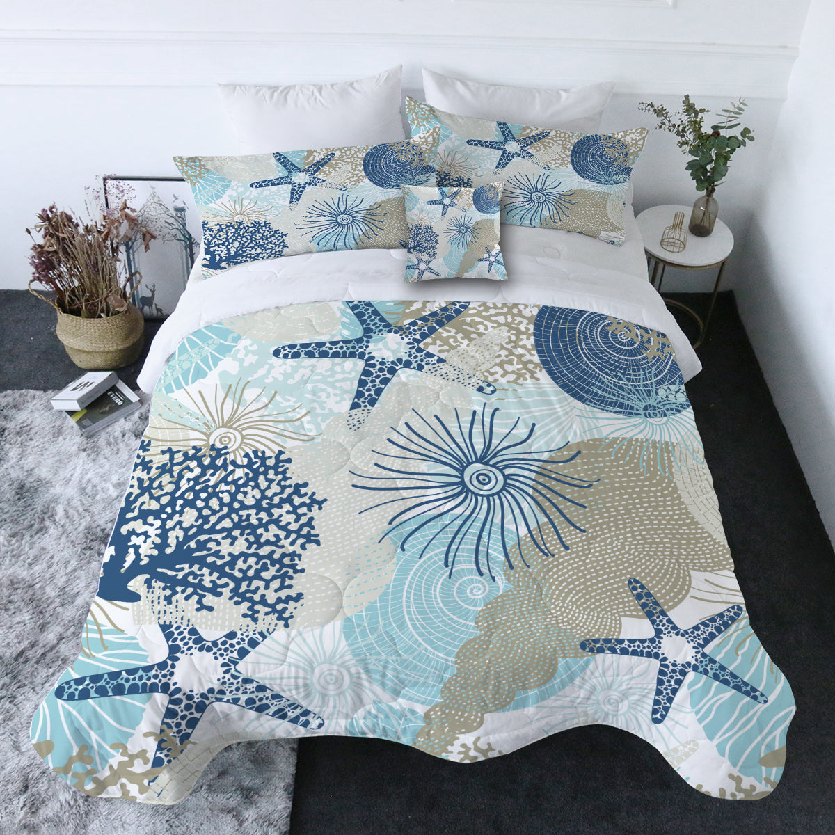 Beach Treasures Comforter with Shams and Pillow Cover