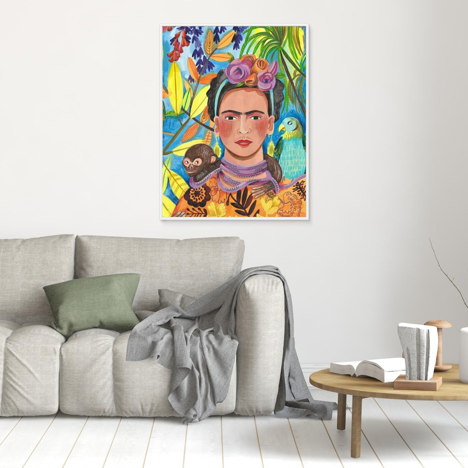 Canvas Print - Frida and her Parrots by Caroline Bonne Müller