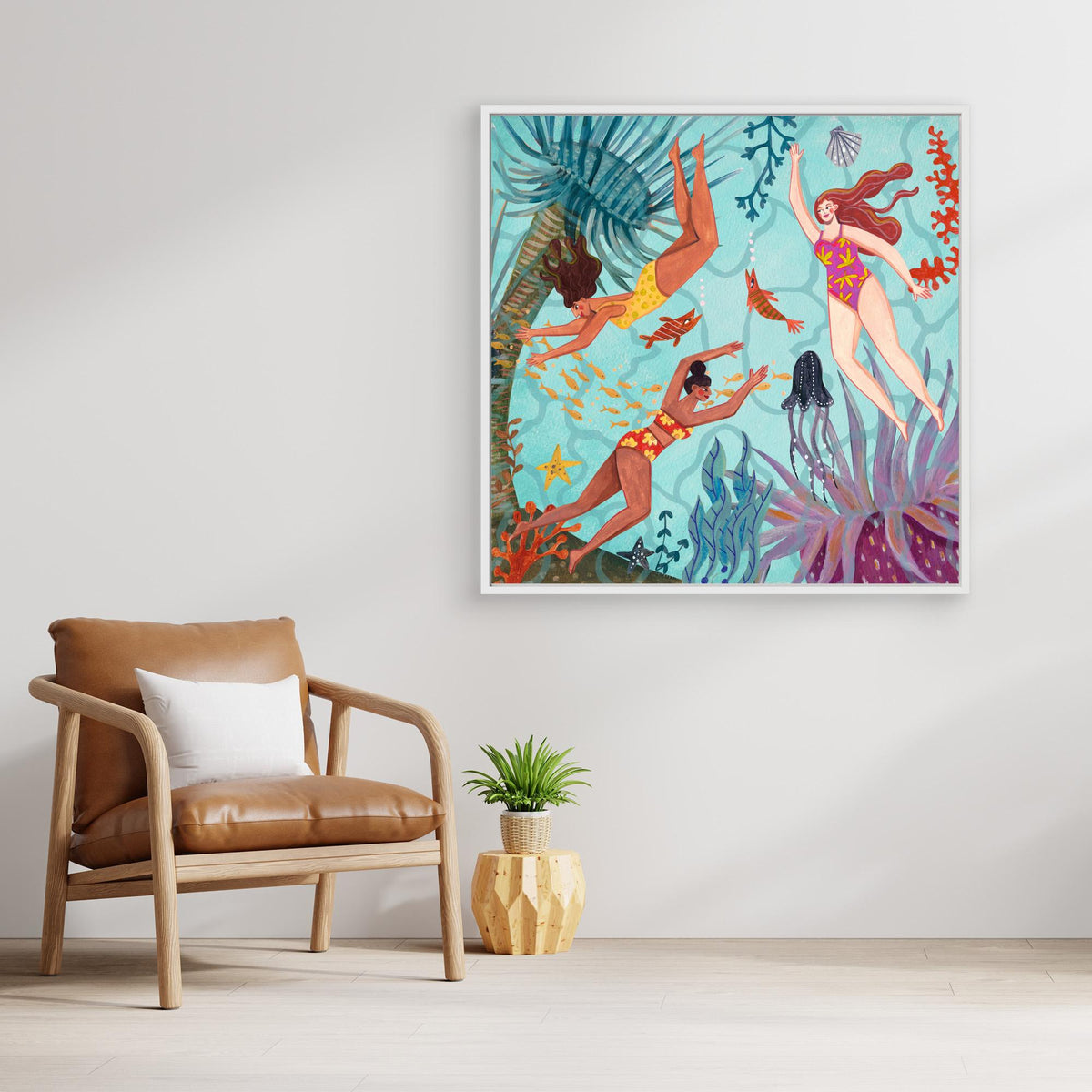 Canvas Print - Swimming in the Ocean by Caroline Bonne Müller
