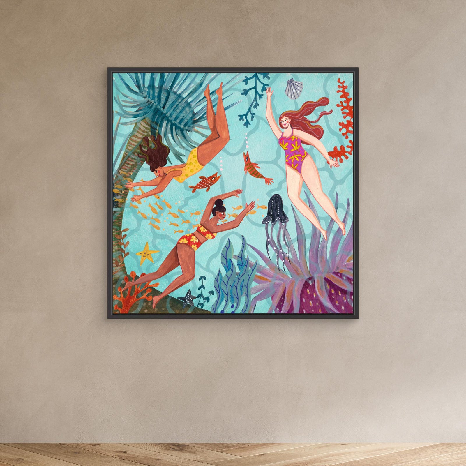 Canvas Print - Swimming in the Ocean by Caroline Bonne Müller