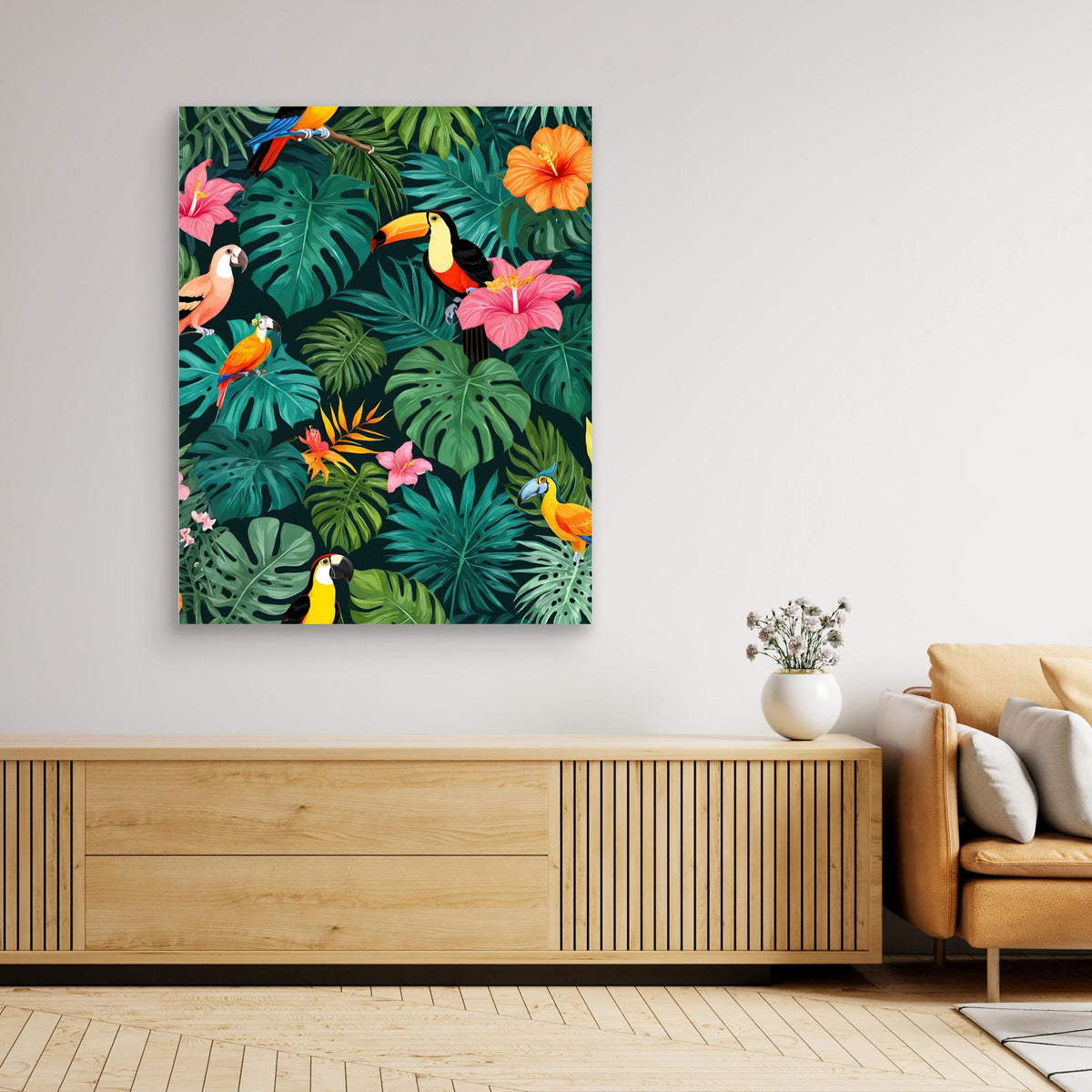 Canvas Print - Tropical Paradise Jungle Pattern by Kintsugi99