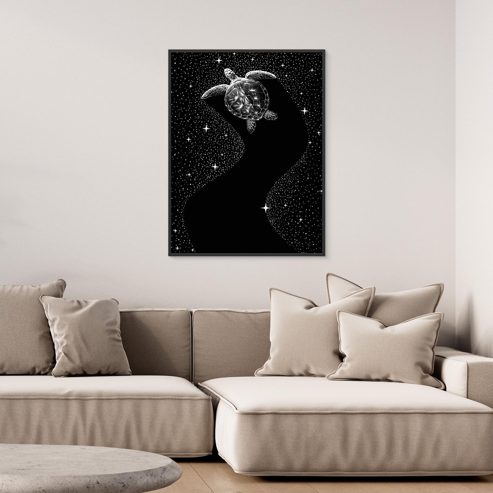 Canvas Print - Starry Turtle (Black Version) by Alirıza çakir