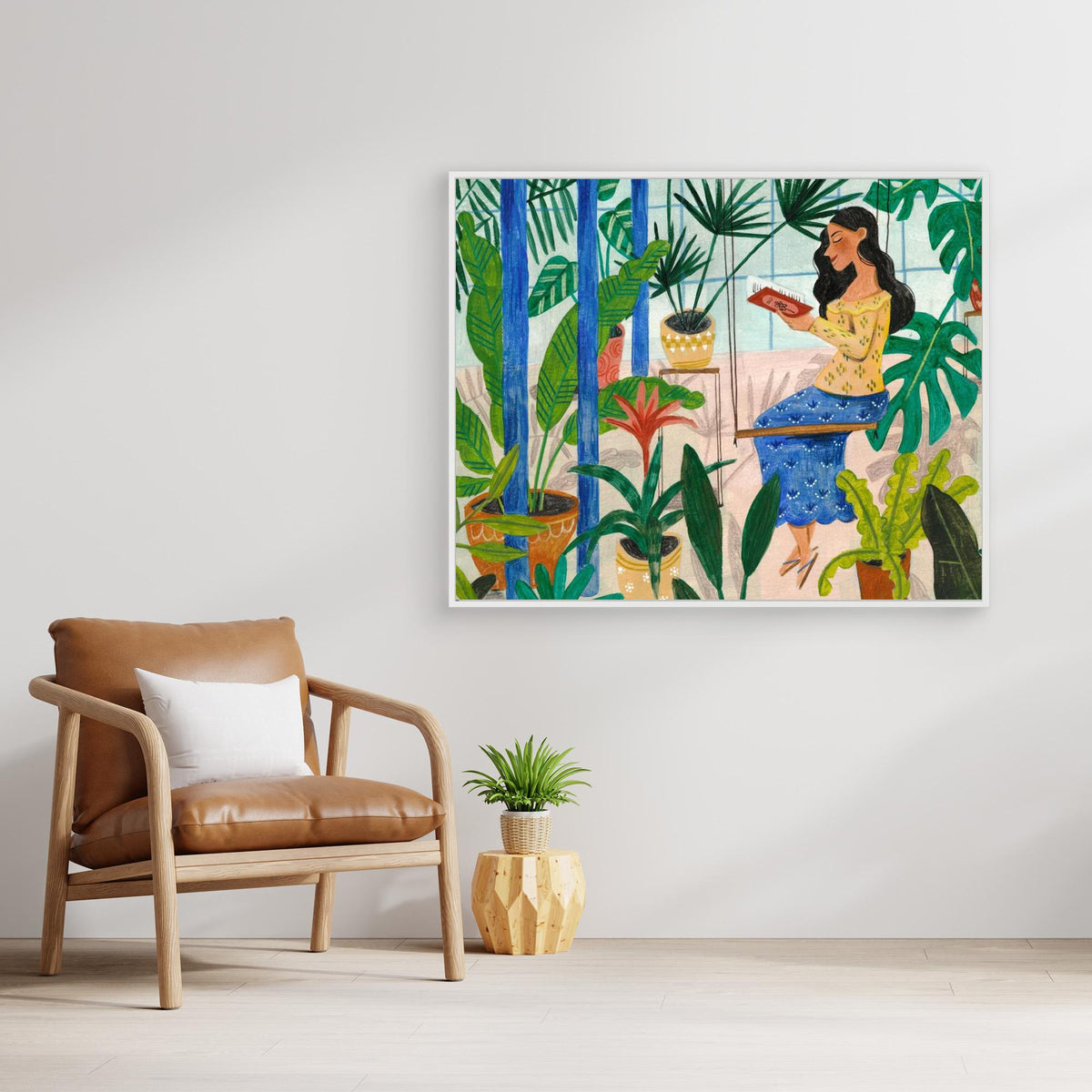 Canvas Print - Reading in the Tropical Greenhouse by Caroline Bonne Müller
