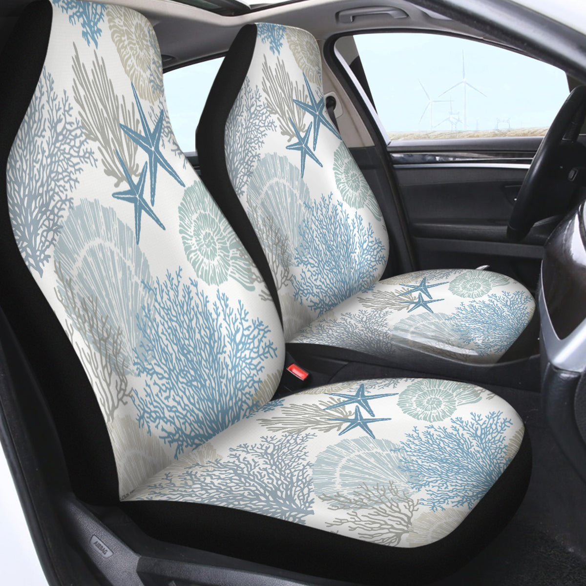 Coastal Coral Car Seat Cover