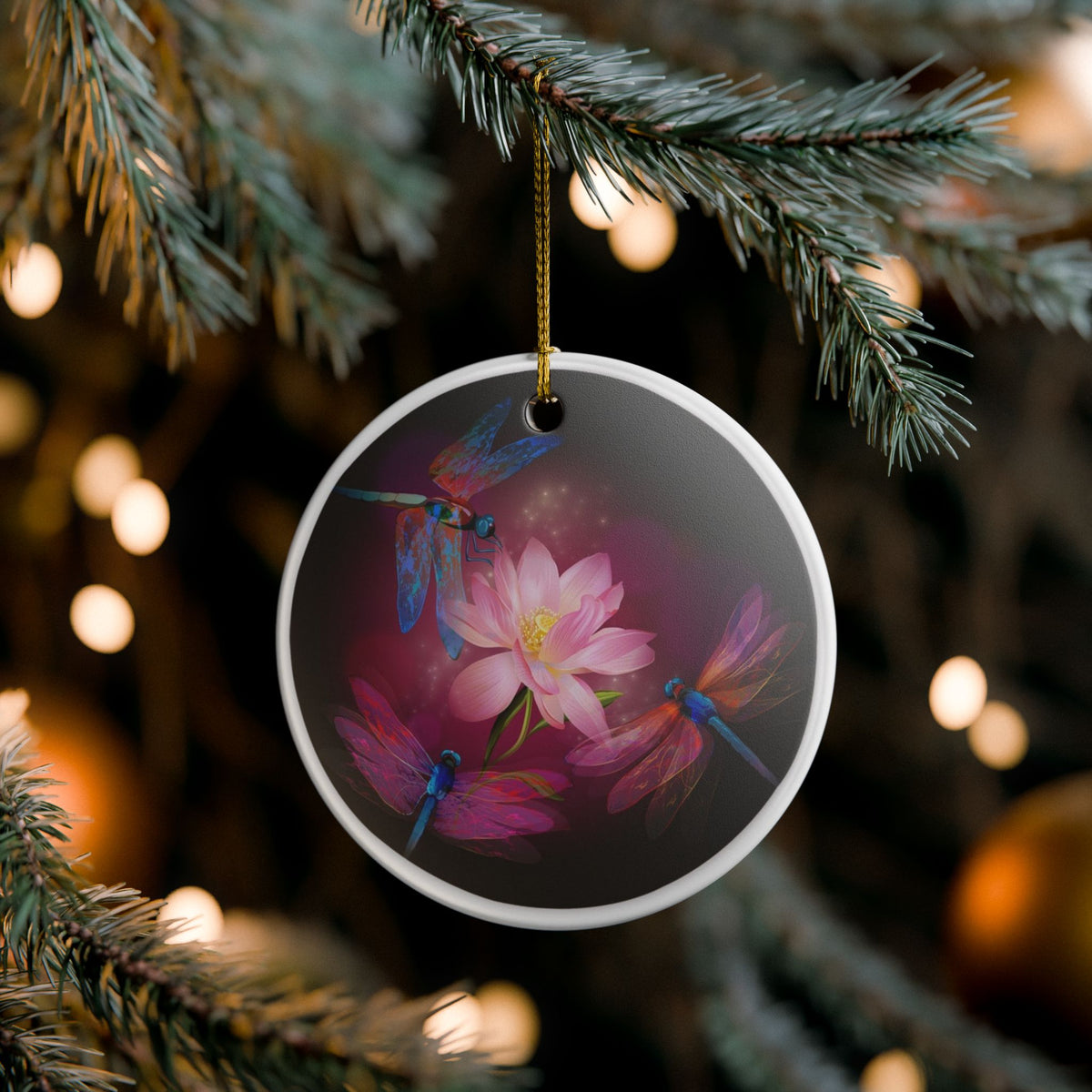 Dragonfly Dance Ceramic Ornament - Coastal Decoration