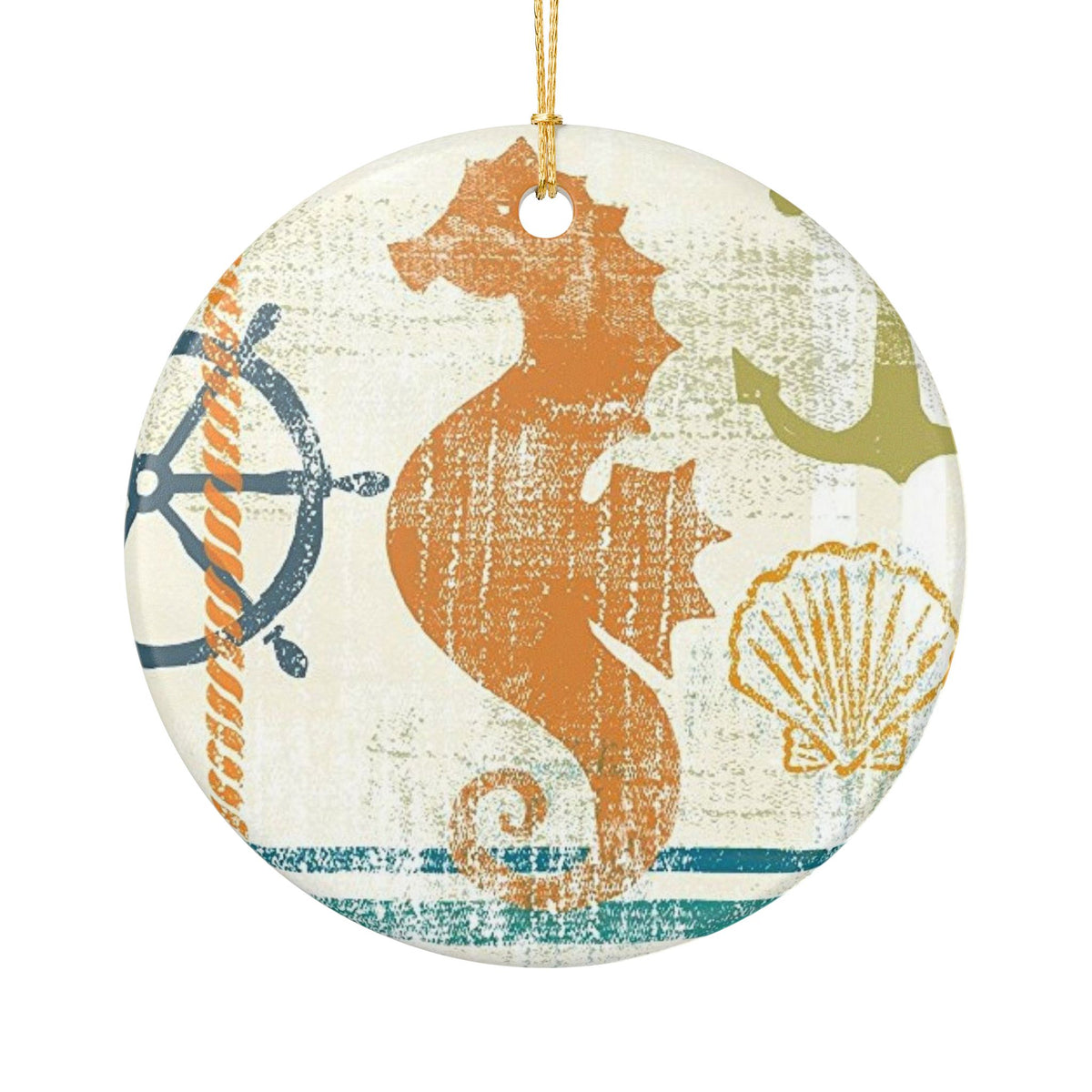 Nautical Nostalgia Ceramic Ornament - Coastal Decoration