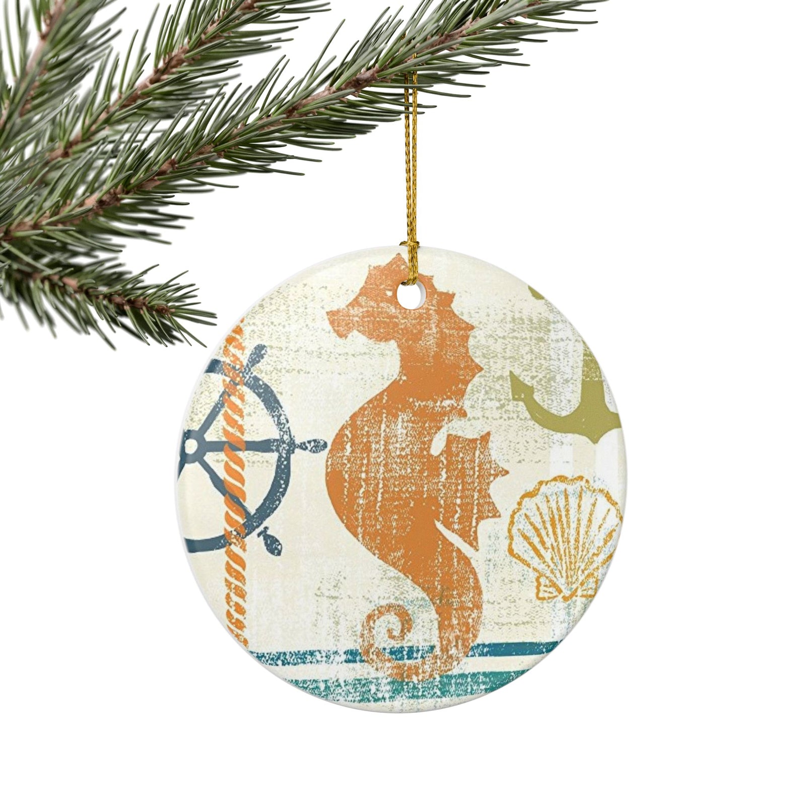 Nautical Nostalgia Ceramic Ornament - Coastal Decoration