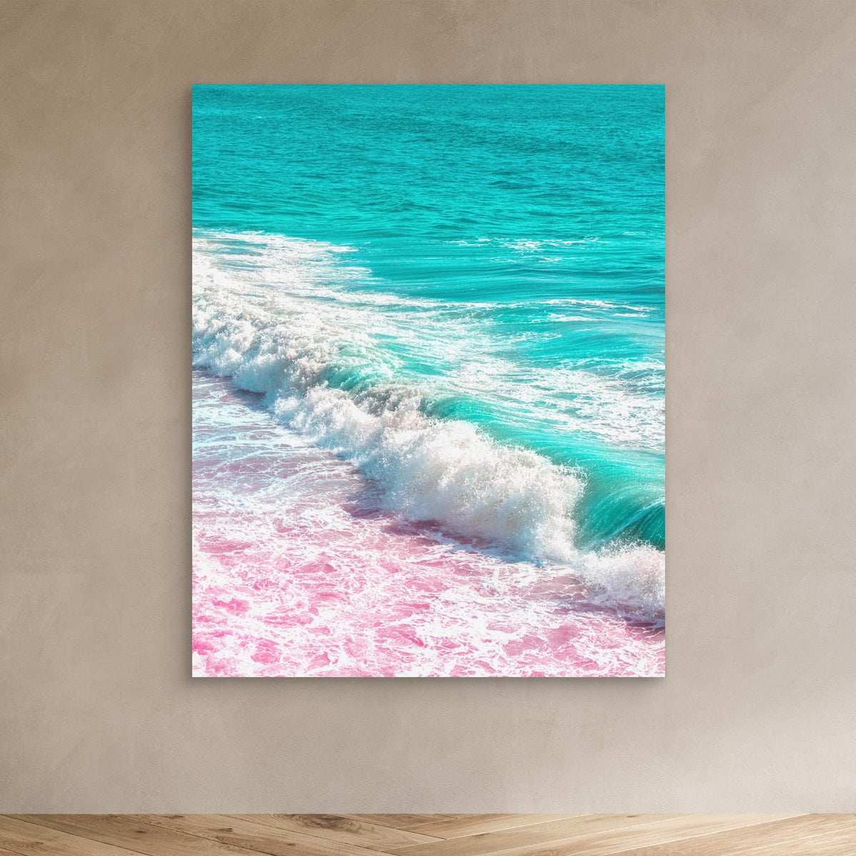 Canvas Print - Waves Crashing in Pink and Blue by Tom Windeknecht