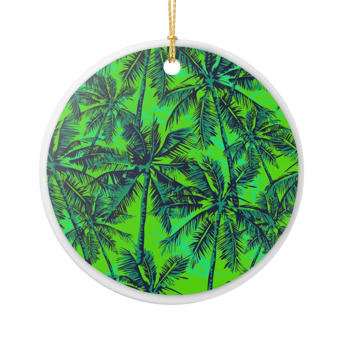 Tropical Neon Dreams Ceramic Ornament - Coastal Decoration