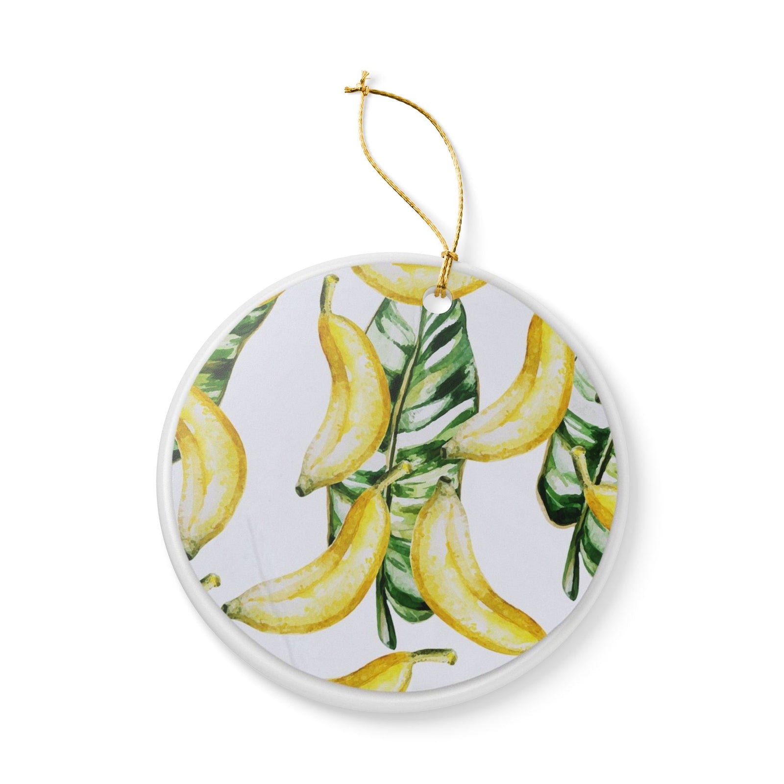 Banana Leaves Ceramic Ornament - Coastal Decoration