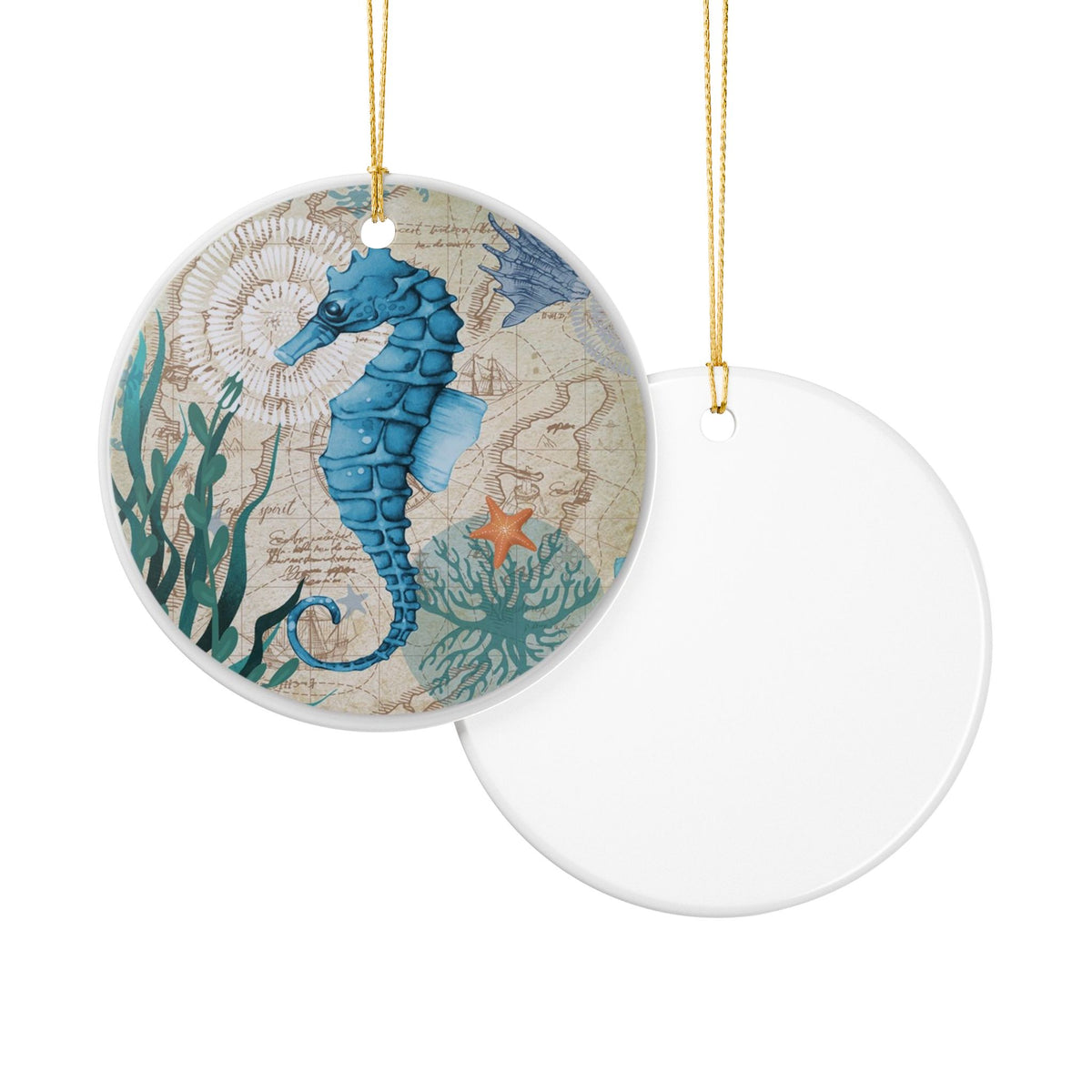 Seahorse Voyage Ceramic Ornament - Coastal Decoration