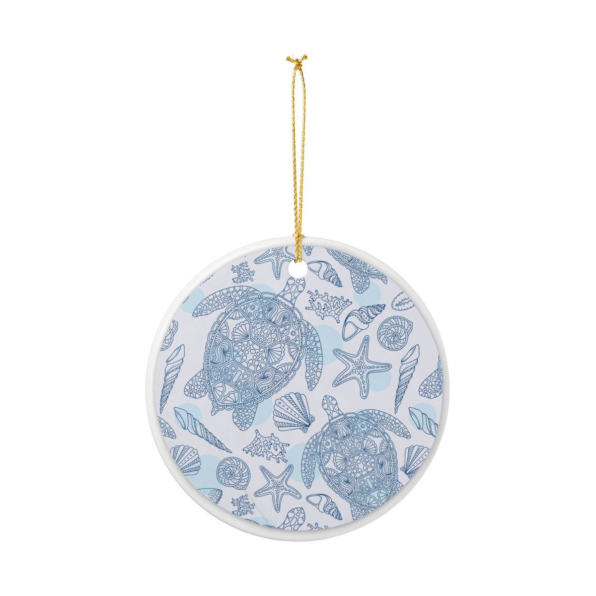 Oceanic Mosaic Ceramic Ornament - Coastal Decoration